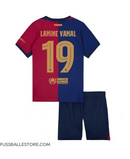 Günstige Barcelona Lamine Yamal #19 Heimtrikotsatz Kinder 2024-25 Kurzarm (+ Kurze Hosen)